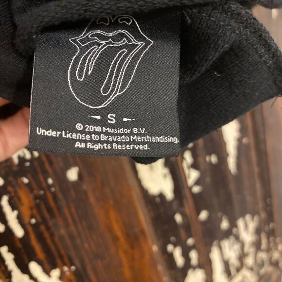 The Rolling Stones iconic tongue logo all over print cropped sweatshirt. Size S - Picture 4 of 4